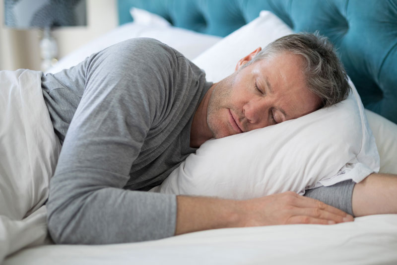 man sleeps soundly