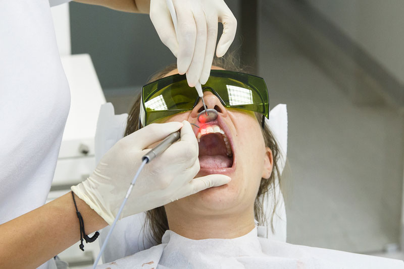 dental laser being used on patient