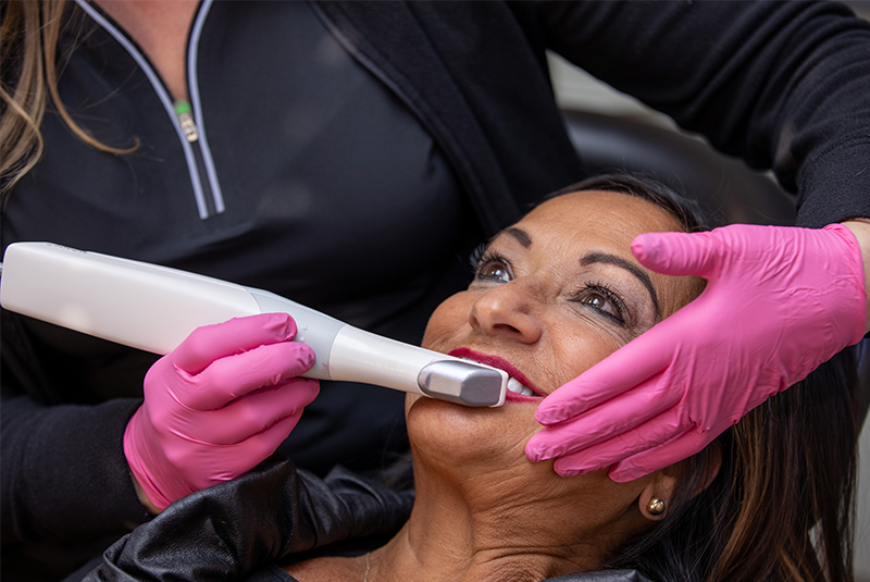 patient getting laser dentistry