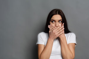 Dental Patient Hiding Her Teeth