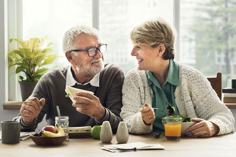 Dental Implant Patients Eating Together In Oakdale, PA