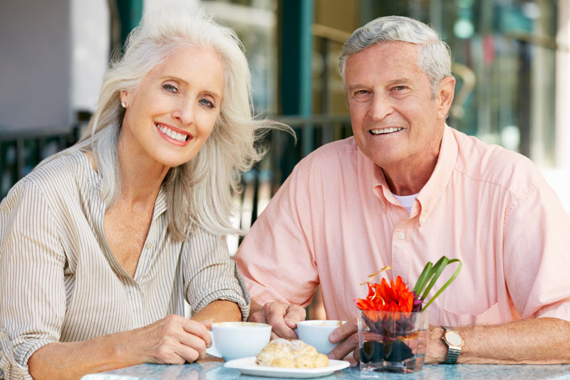 Dental Implant Patients Eating Together With Their False Teeth in Oakdale, PA