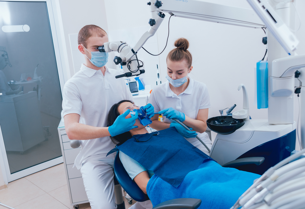 woman undergoing dental procedure