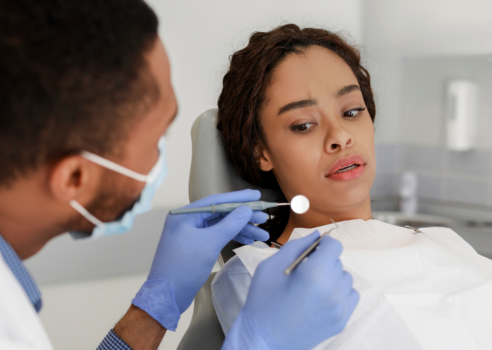 woman experiences dental anxiety