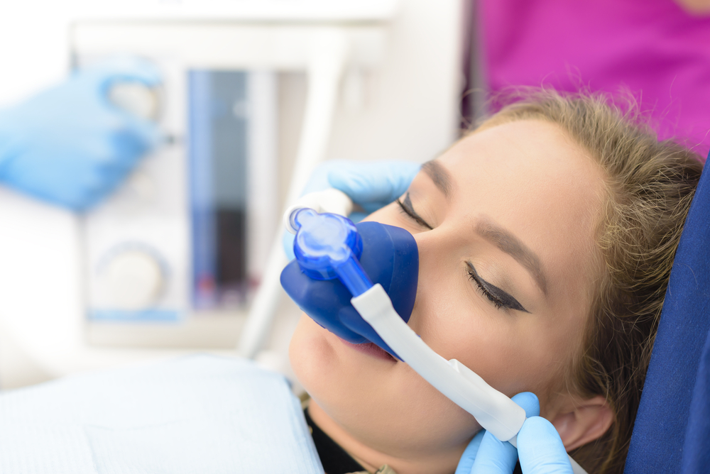 woman with sedation mask